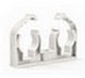 Double clamp for copper piping with clip  (white)