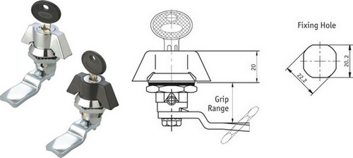 Cylinder Cam Lock with Wing Knob