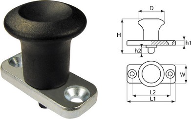 Index Plunger - with fixing plate