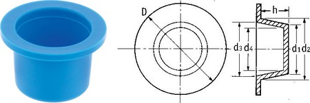 Tapered Caps/Plugs - Large Flange Range - Blue Series