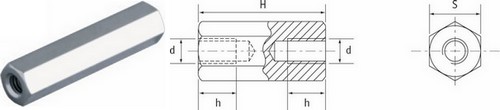 Hexagonal Female/Female Supports