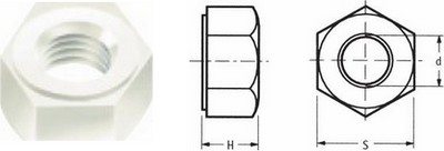 Hexagonal Nuts - PVDF, PP