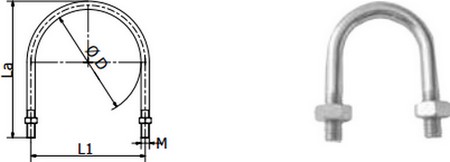 U-Bolt from round steel for less demanding applications